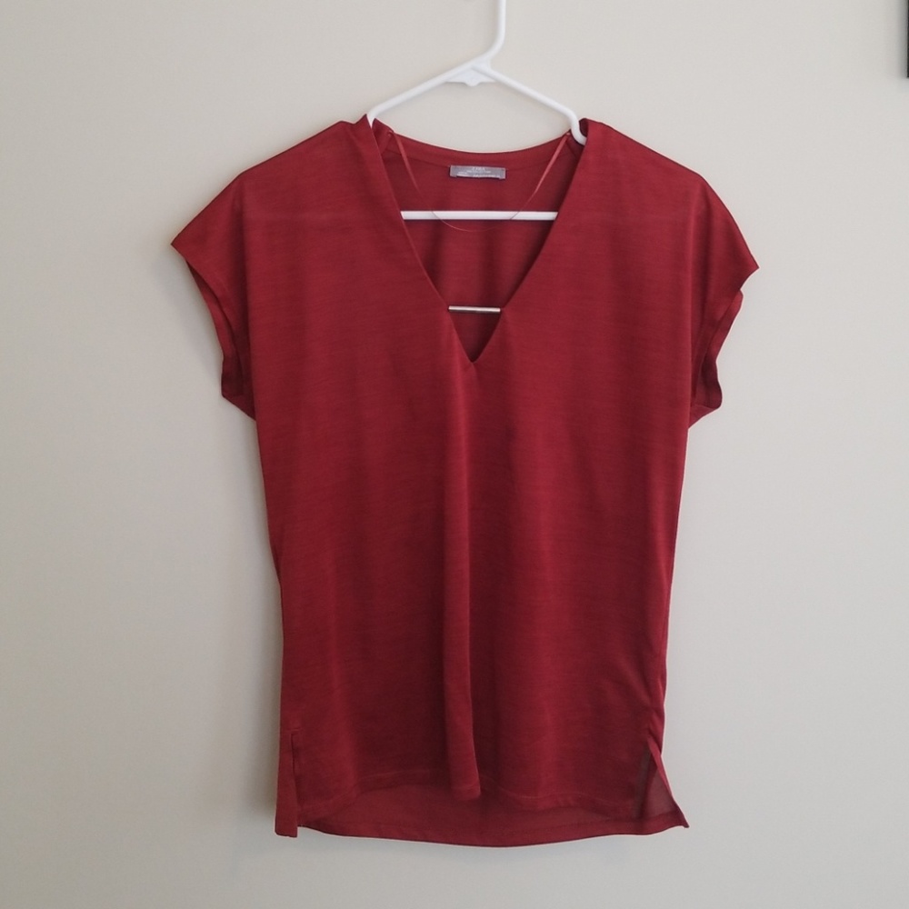 Zara Short Sleeve Low Cut Top